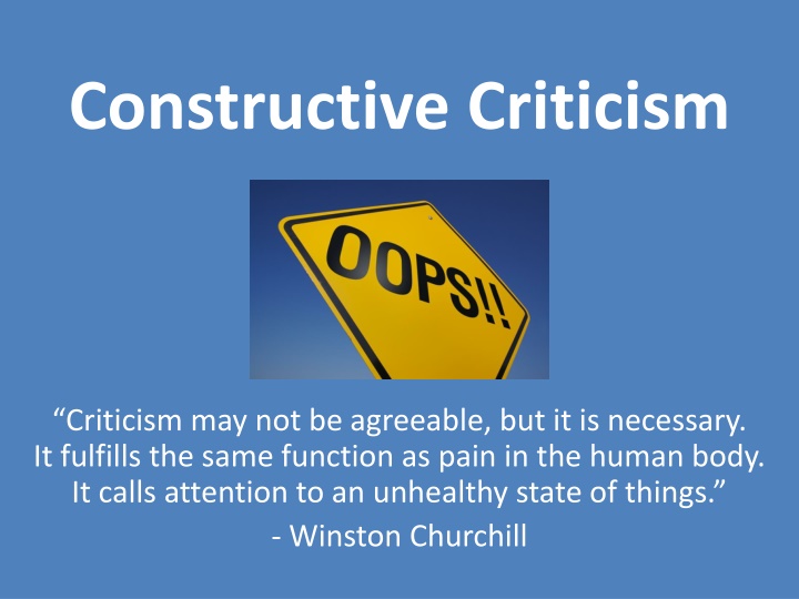 constructive criticism