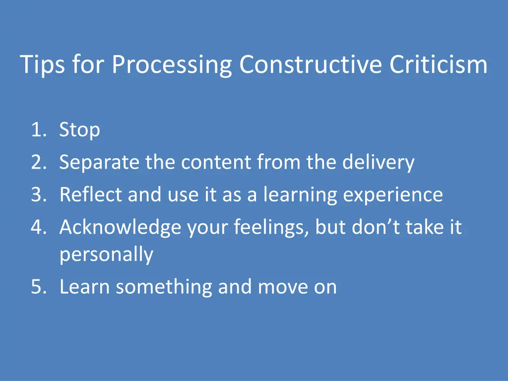 tips for processing constructive criticism