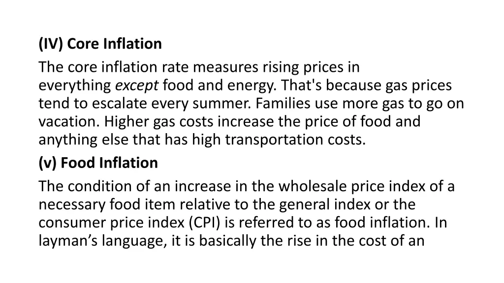 iv core inflation the core inflation rate