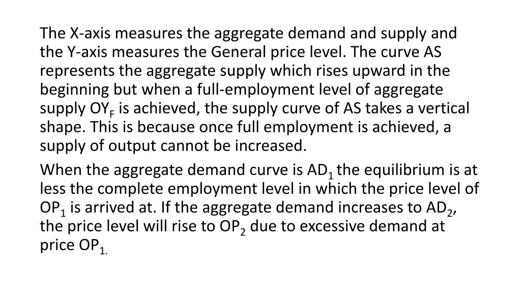 the x axis measures the aggregate demand