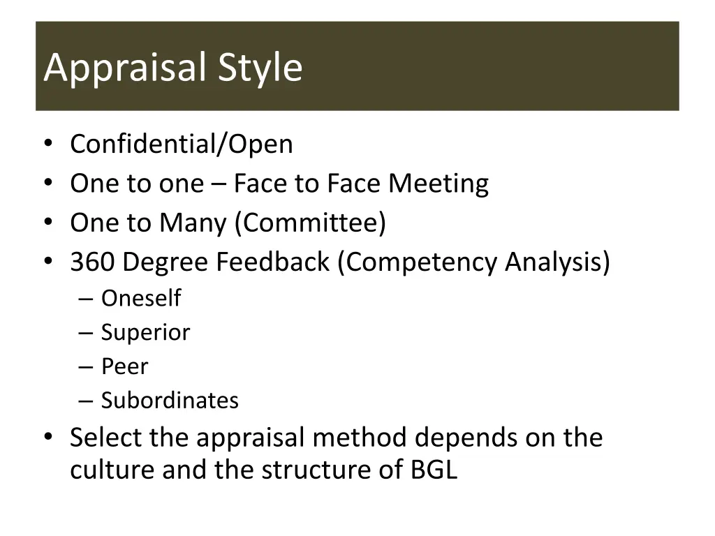 appraisal style