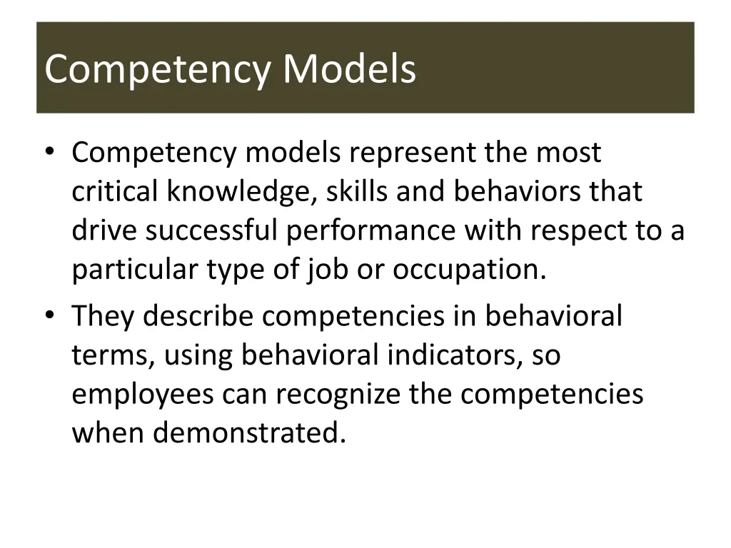 competency models