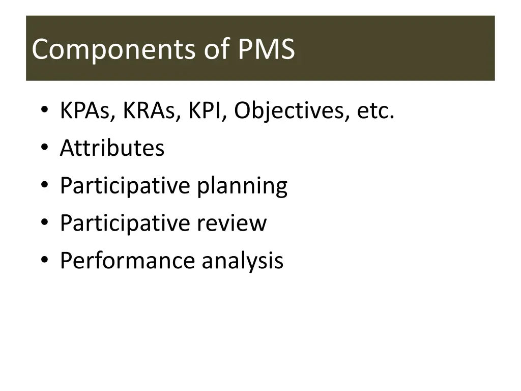 components of pms