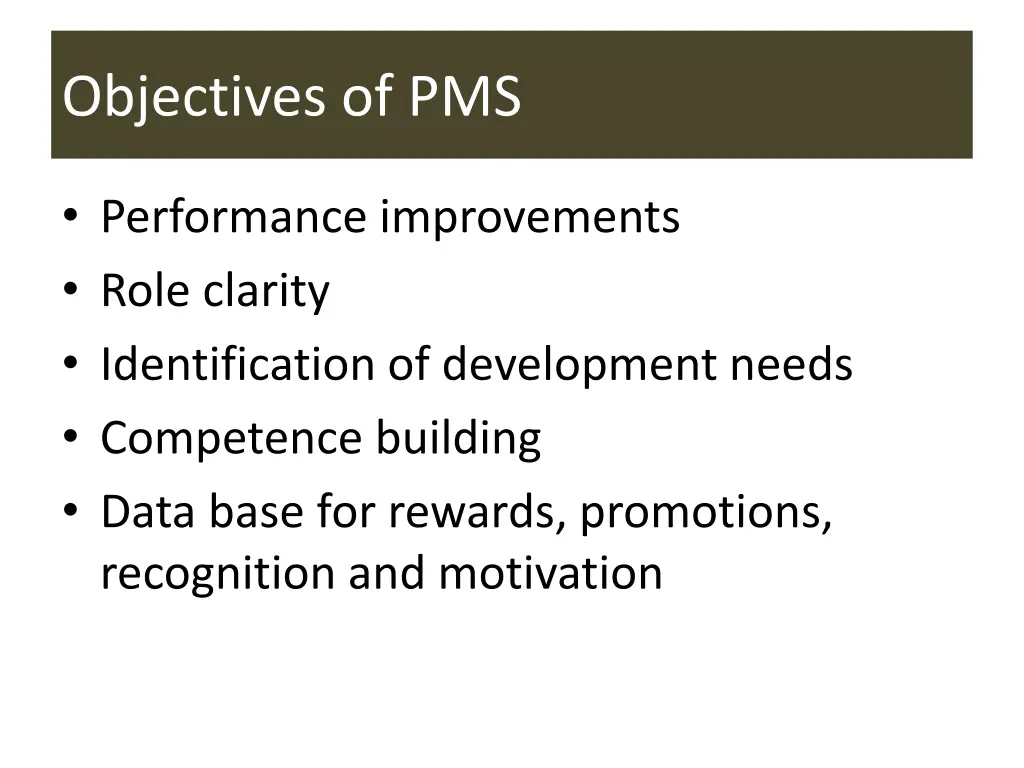 objectives of pms