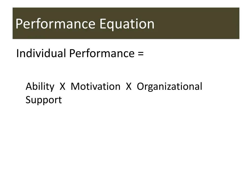 performance equation