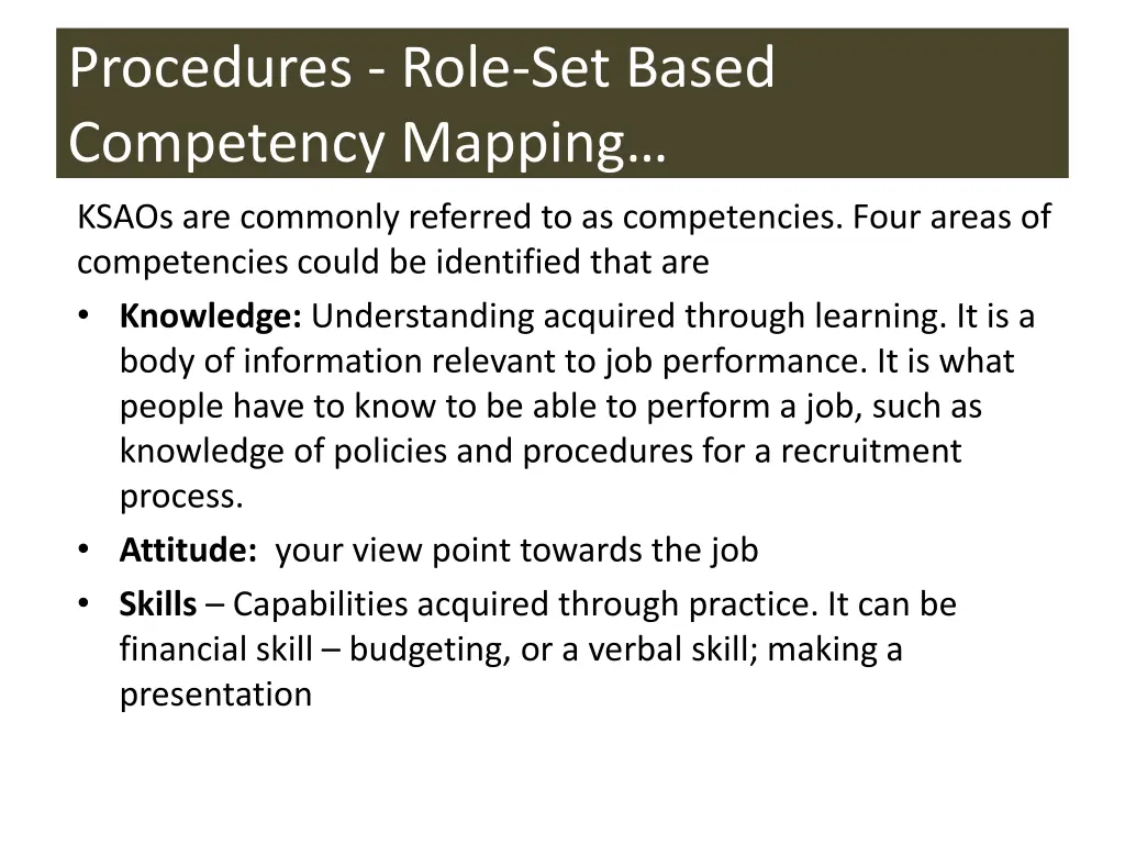 procedures role set based competency mapping 2