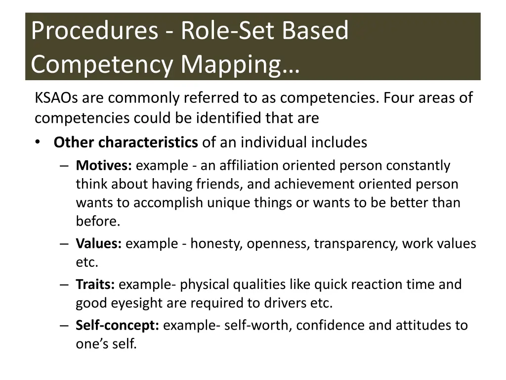 procedures role set based competency mapping 3