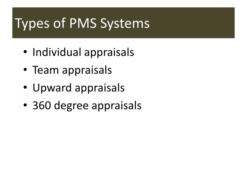 types of pms systems