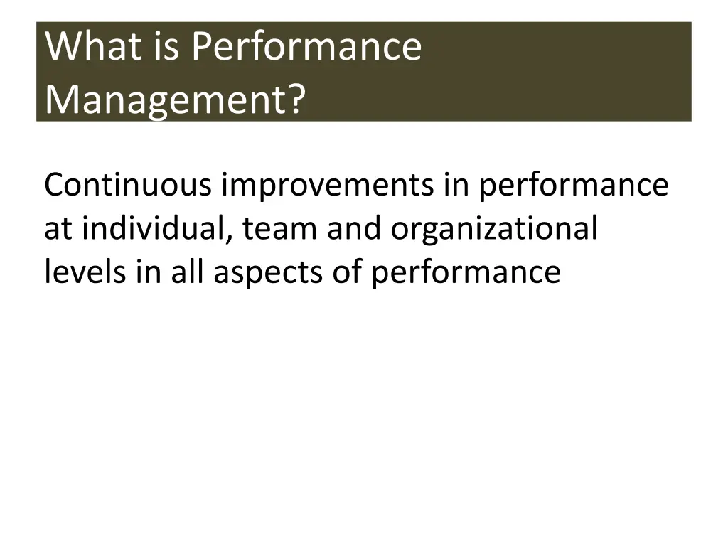 what is performance management