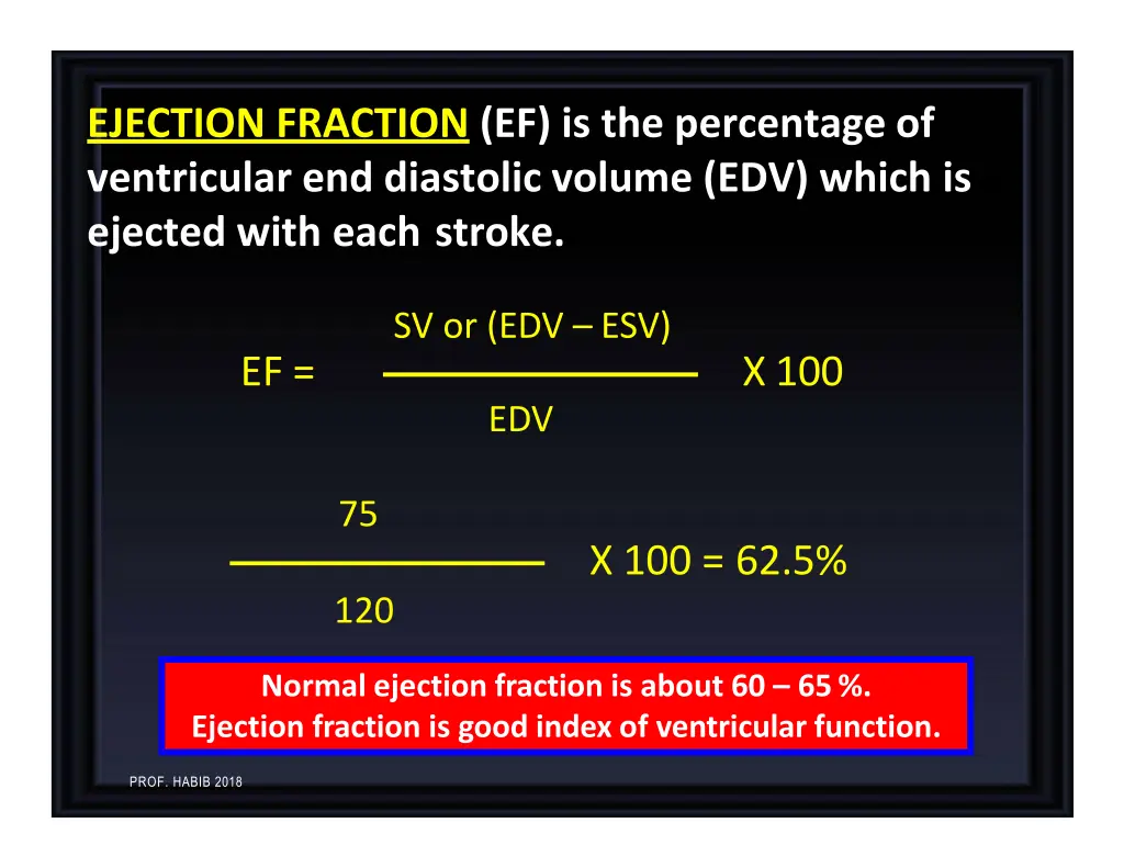 ejection fraction ef is the percentage