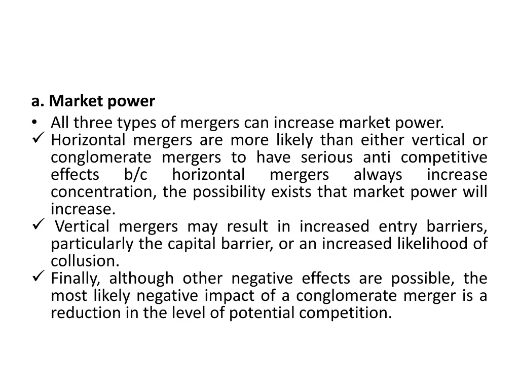 a market power all three types of mergers