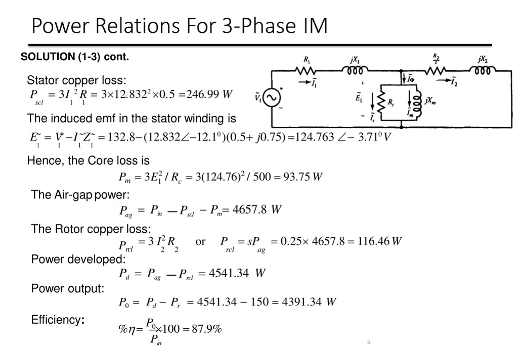 power relations for 3 phase im 2