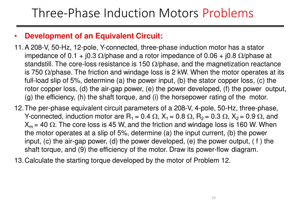 three phase induction motors problems 1