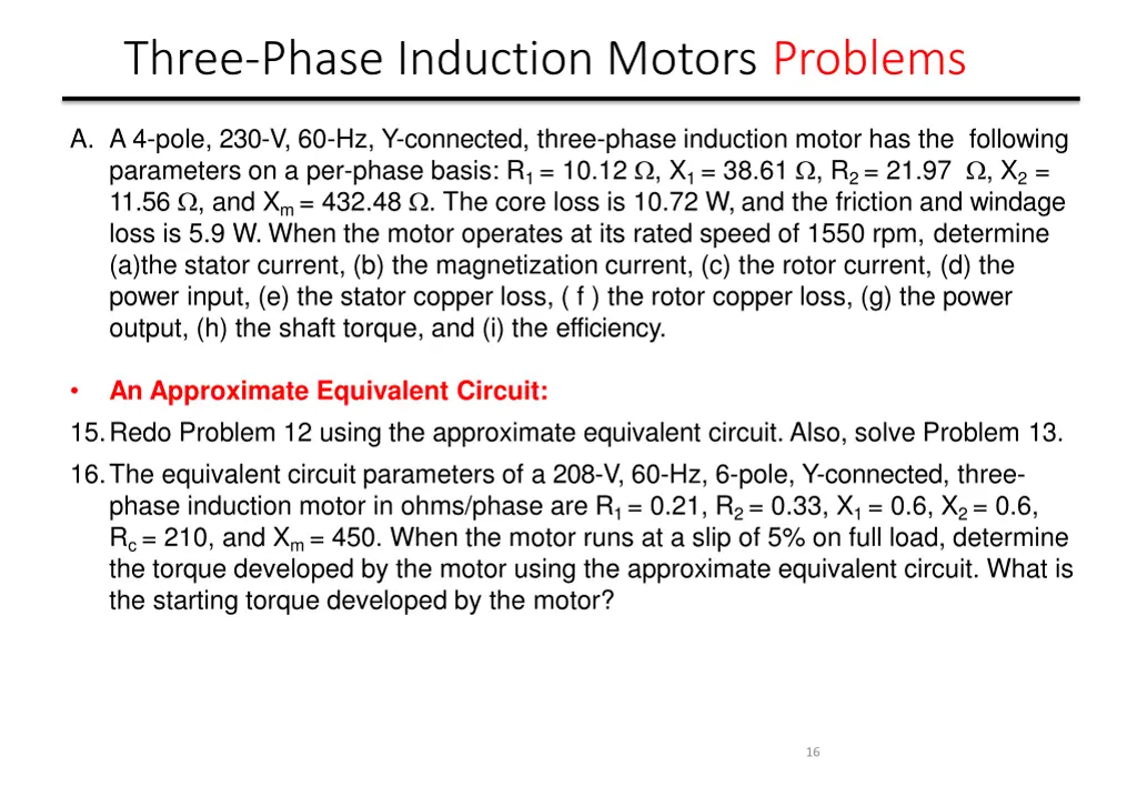 three phase induction motors problems 2