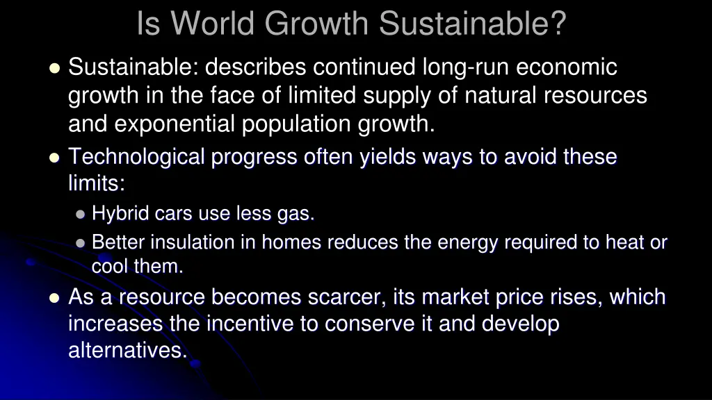 is world growth sustainable