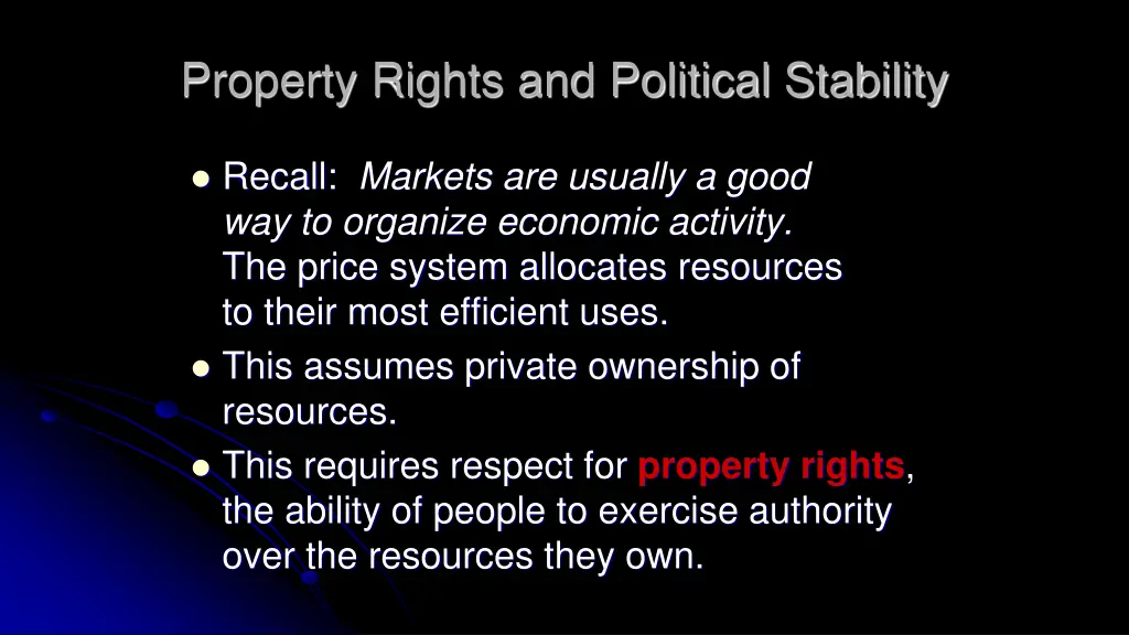 property rights and political stability