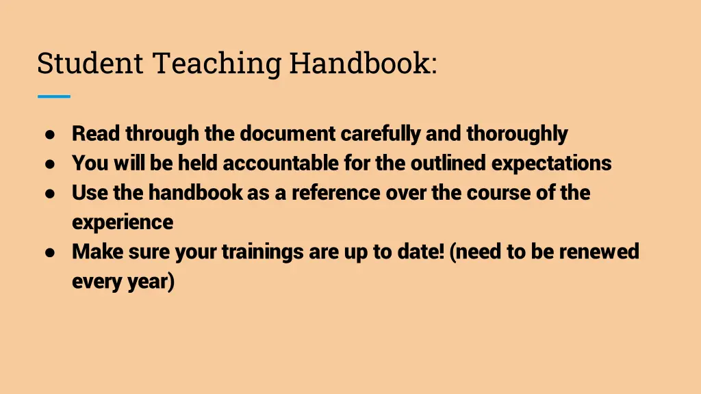 student teaching handbook