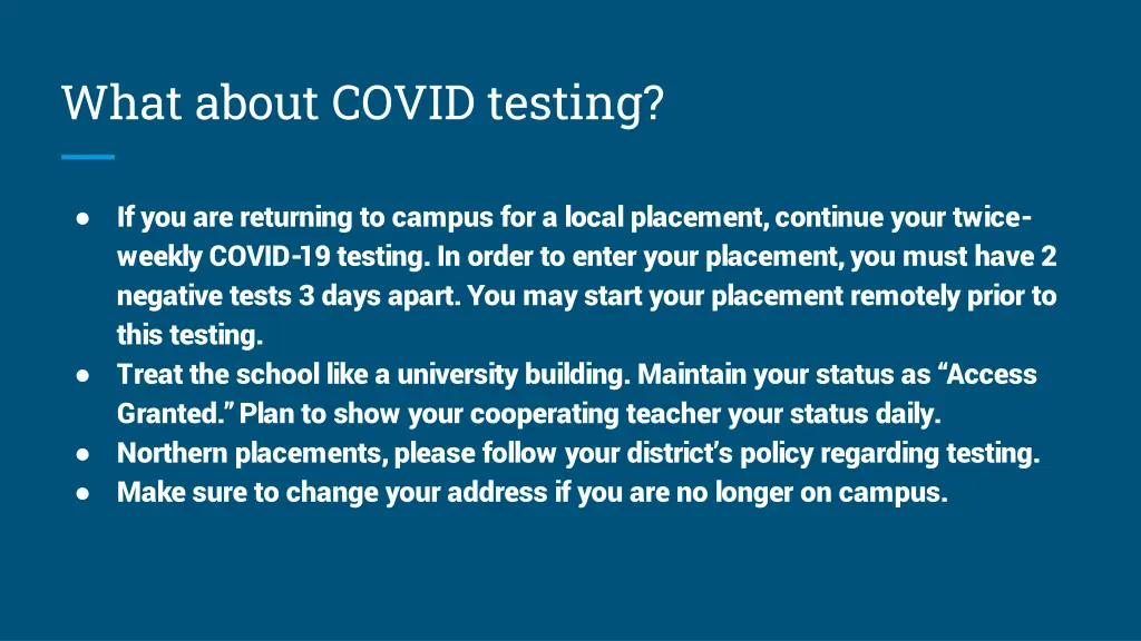 what about covid testing