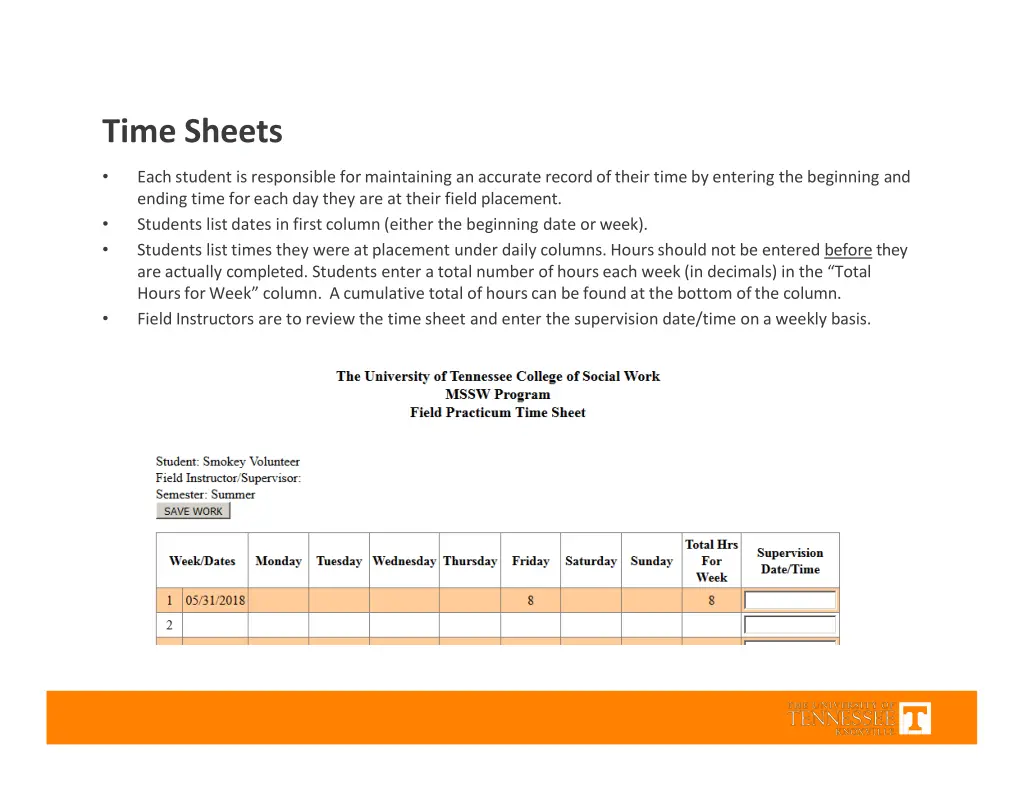 time sheets