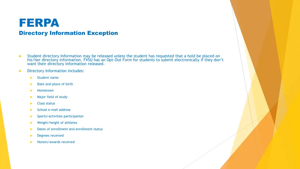 ferpa directory information exception