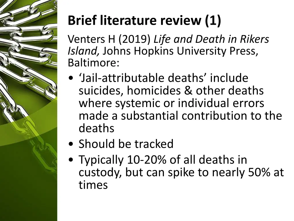 brief literature review 1 venters h 2019 life