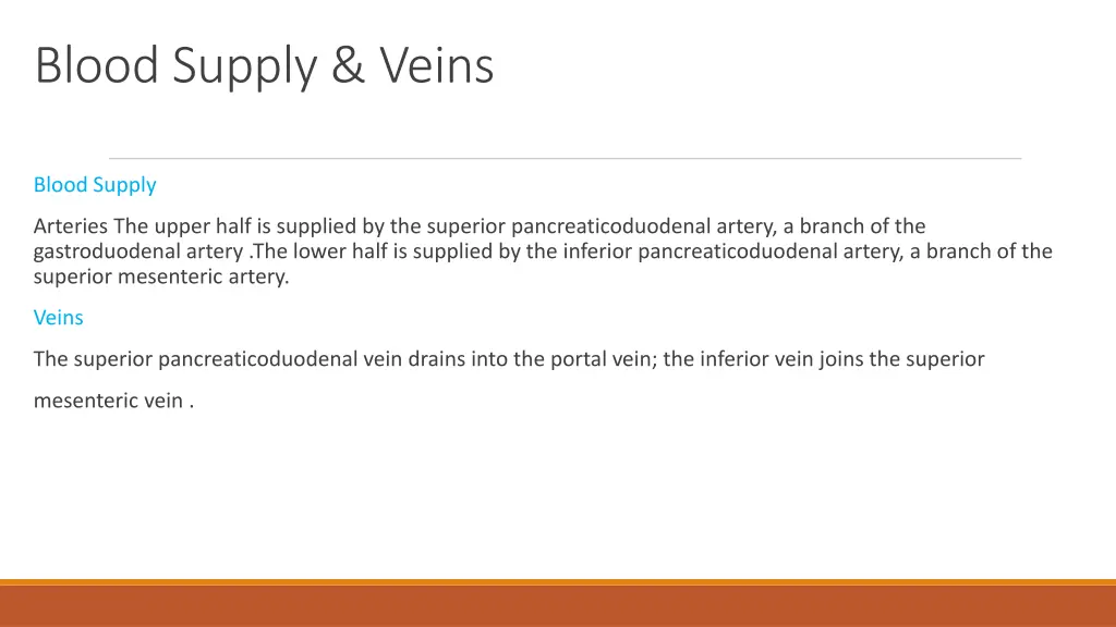 blood supply veins