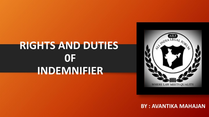 rights and duties 0f indemnifier