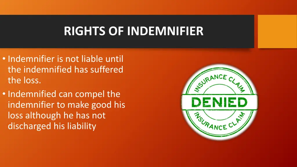 rights of indemnifier