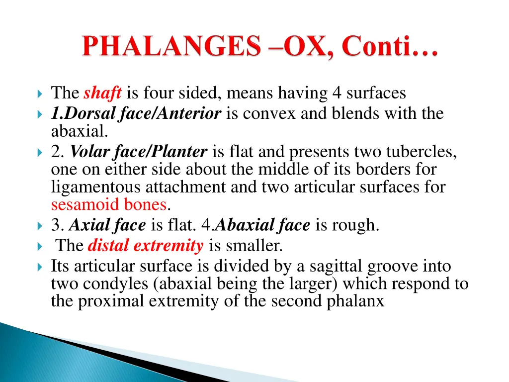 the shaft is four sided means having 4 surfaces