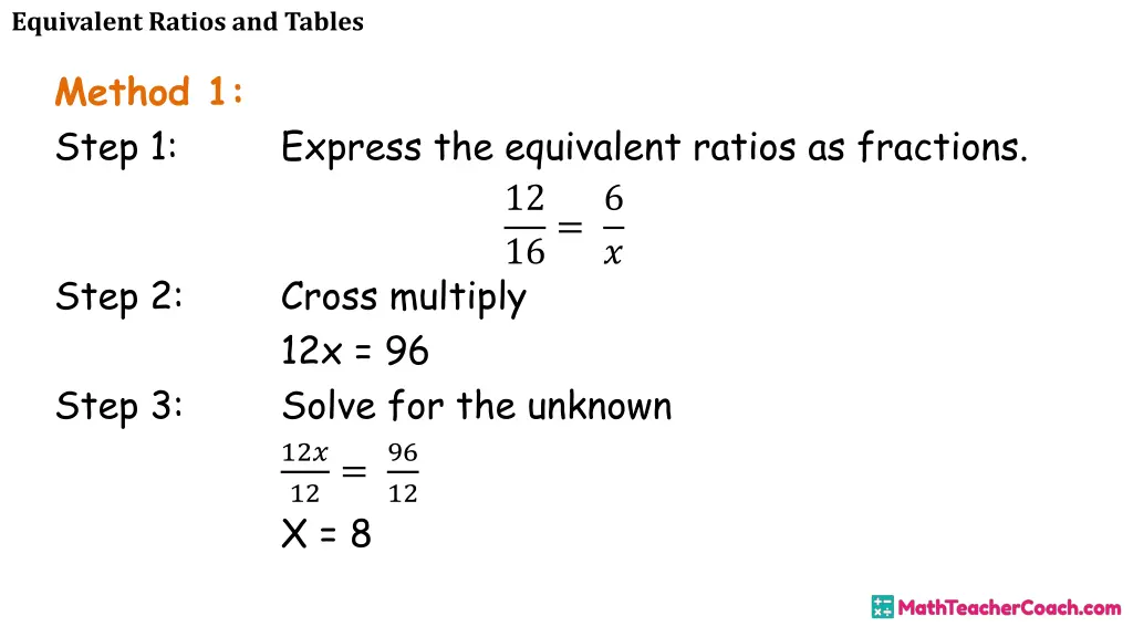 equivalent ratios and tables 15