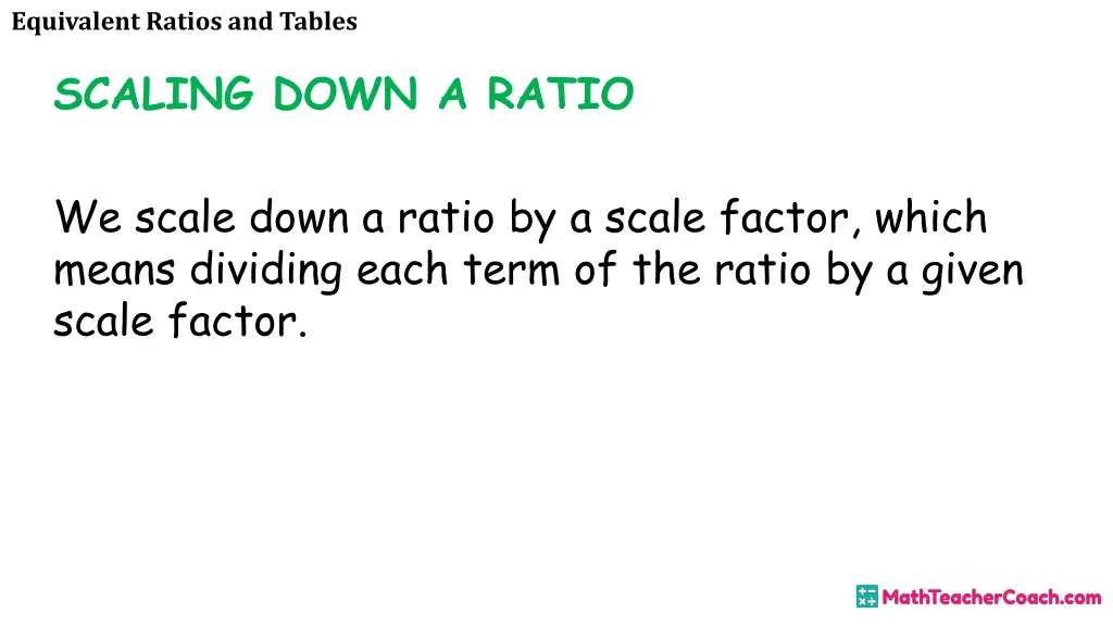 equivalent ratios and tables 8