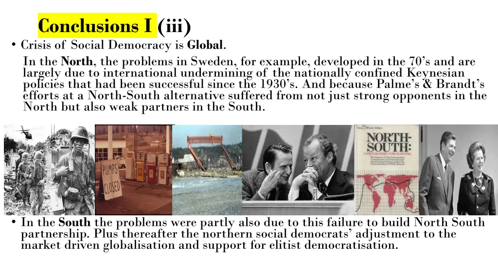 conclusions i iii crisis of social democracy