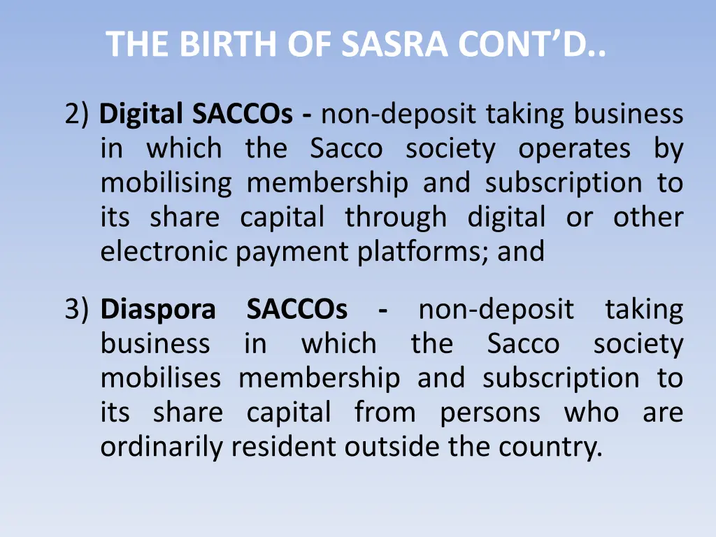 the birth of sasra cont d