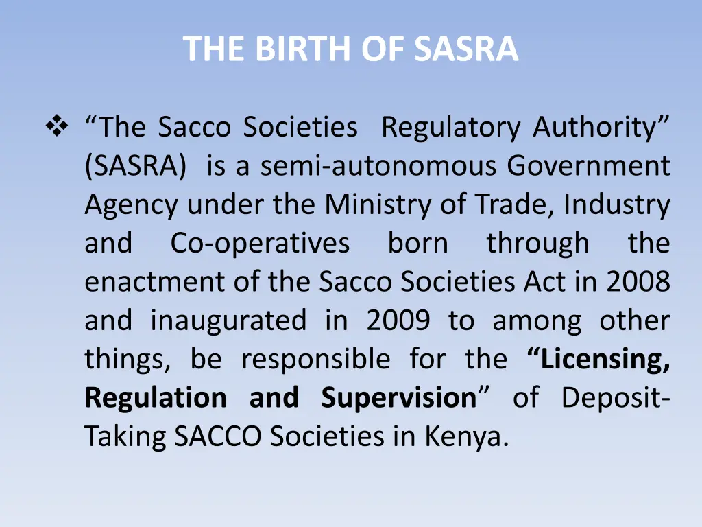 the birth of sasra