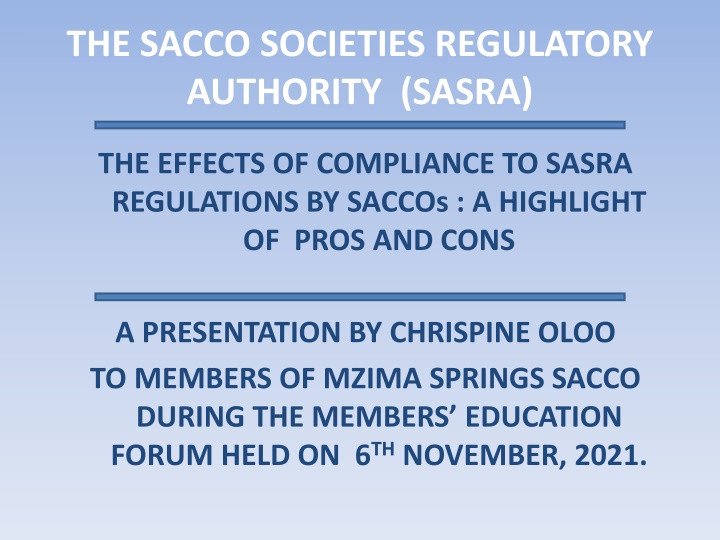 the sacco societies regulatory authority sasra