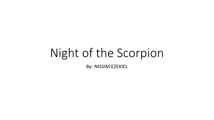 night of the scorpion