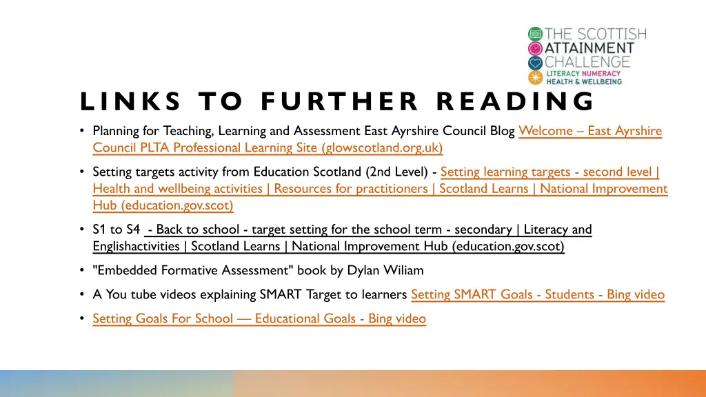 links to further reading planning for teaching