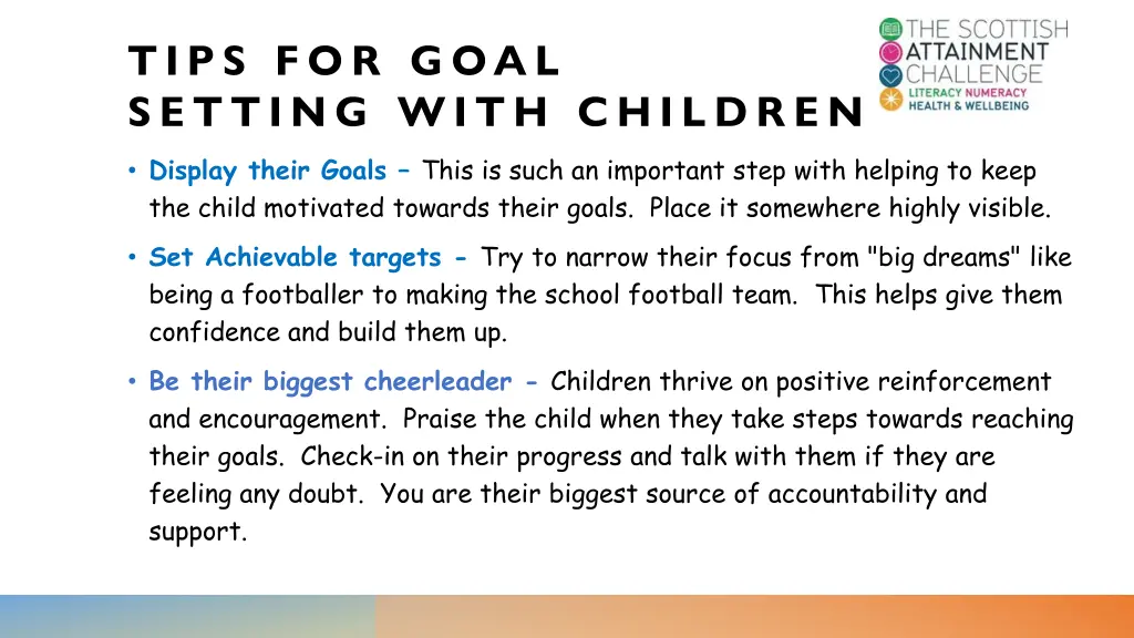 tips for goal setting with children display their