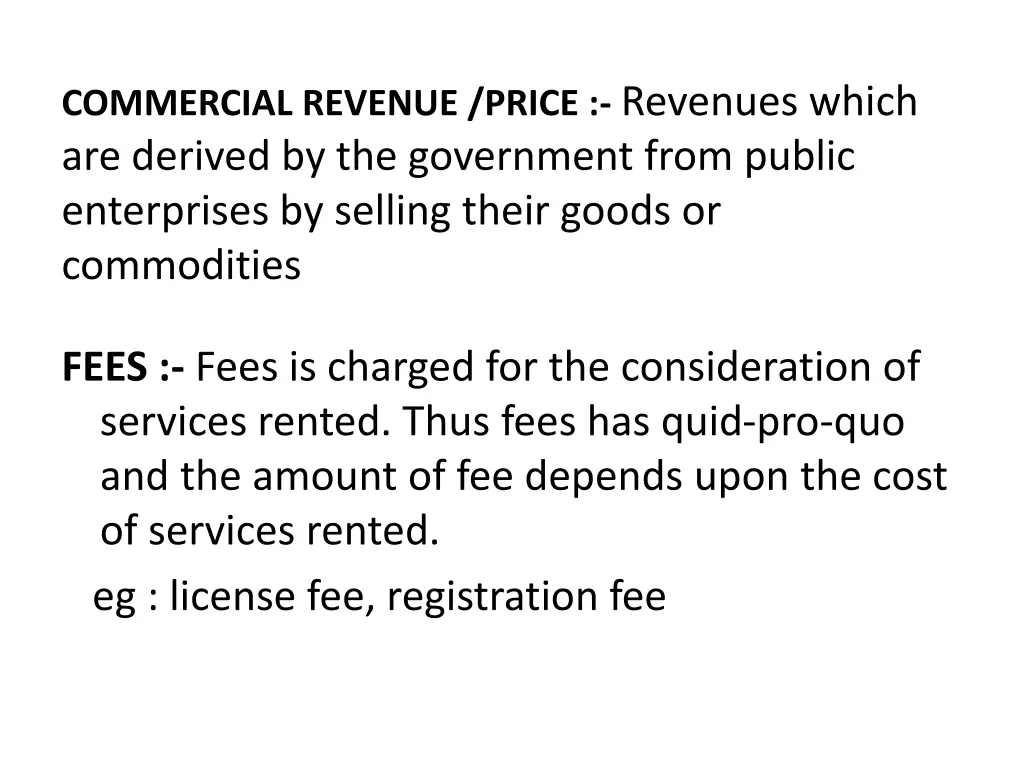 commercial revenue price revenues which