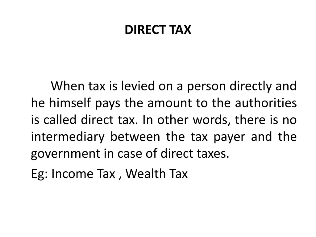 direct tax