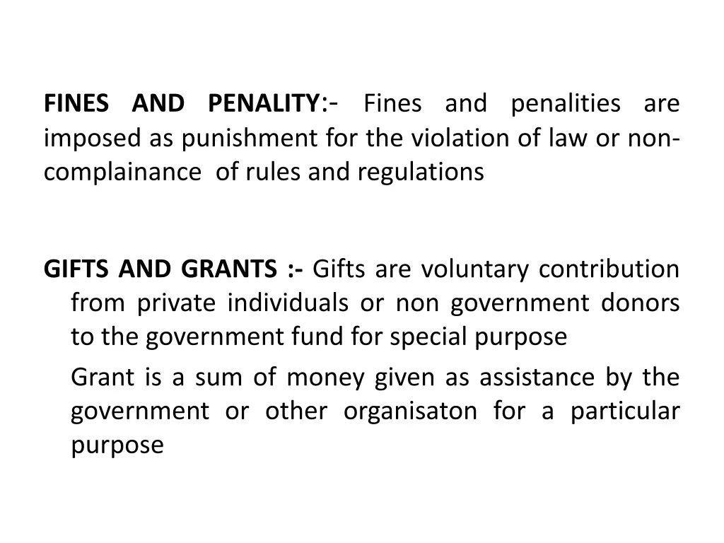 fines and penality fines and penalities