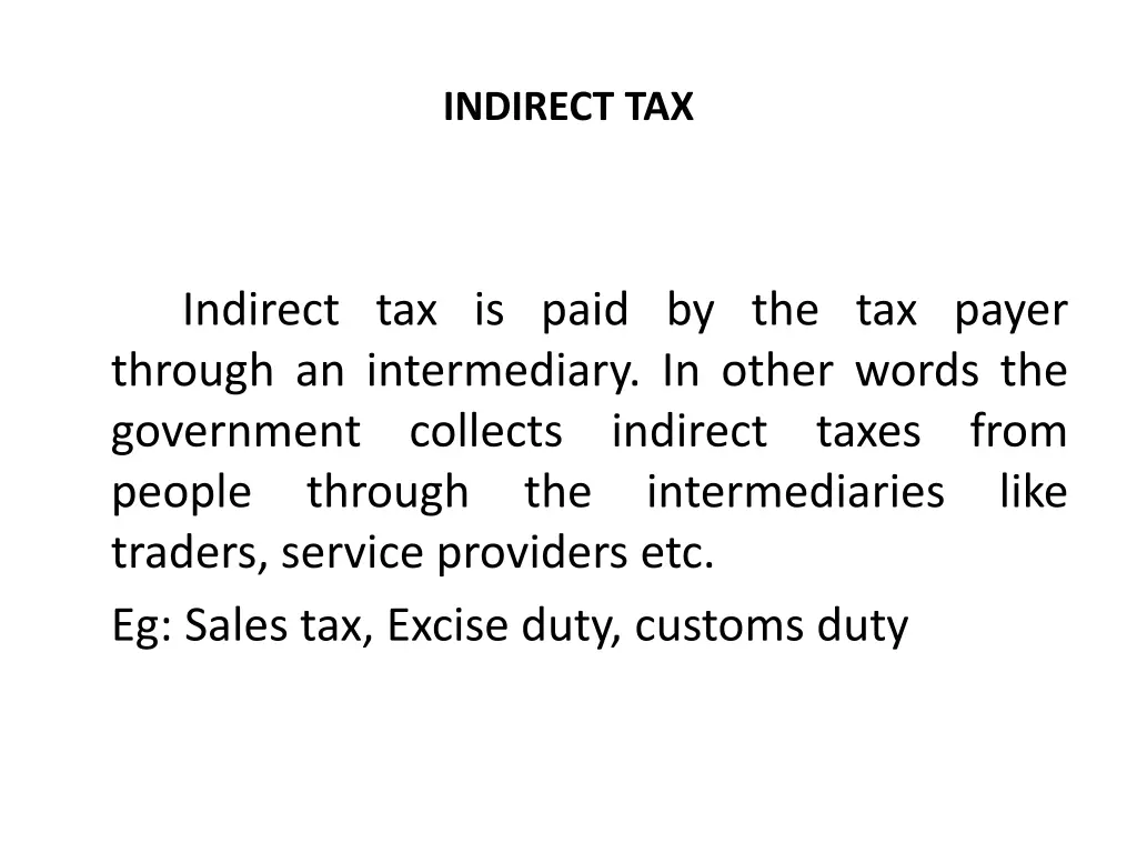 indirect tax