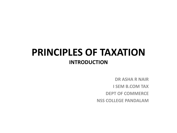 principles of taxation introduction