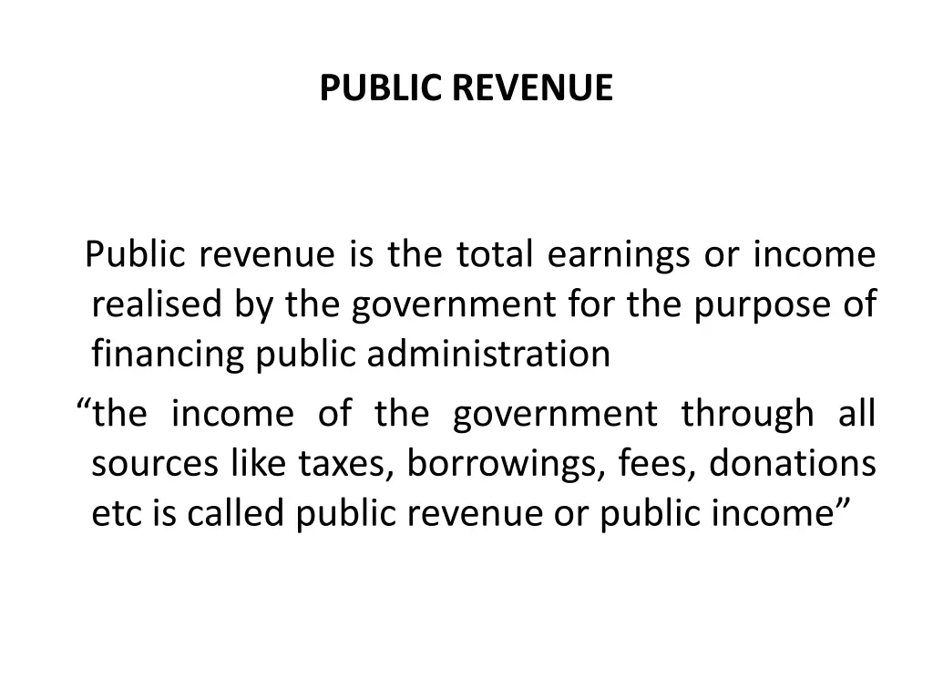 public revenue