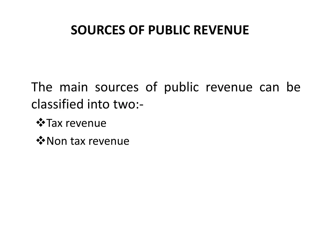 sources of public revenue