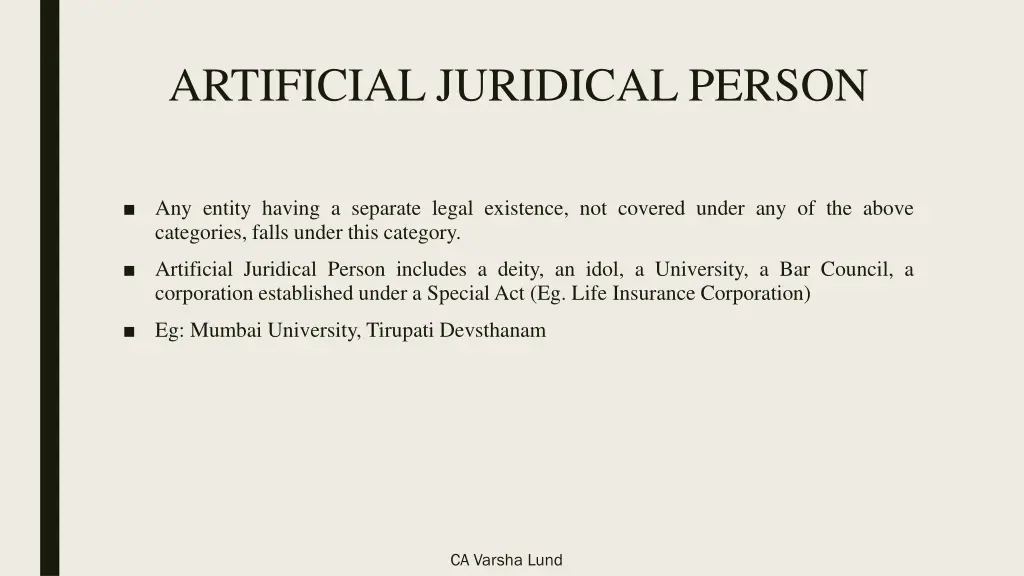 artificial juridical person