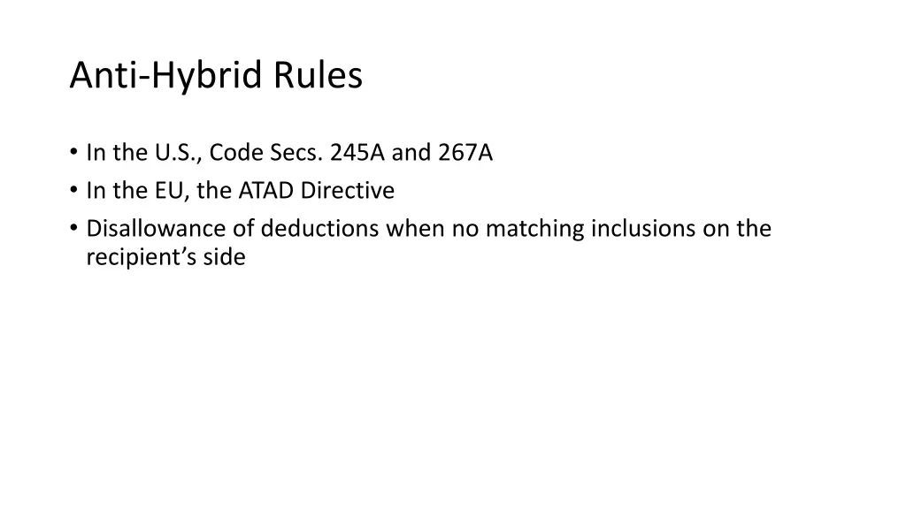 anti hybrid rules