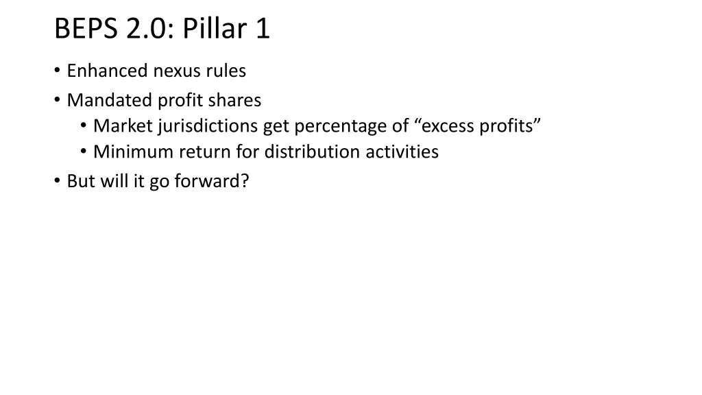 beps 2 0 pillar 1