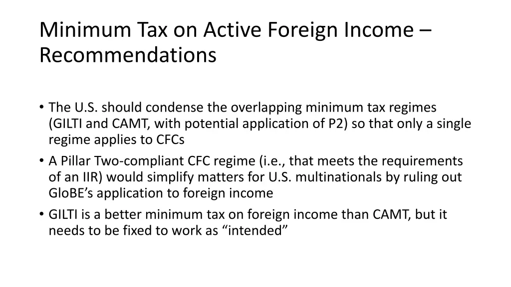 minimum tax on active foreign income