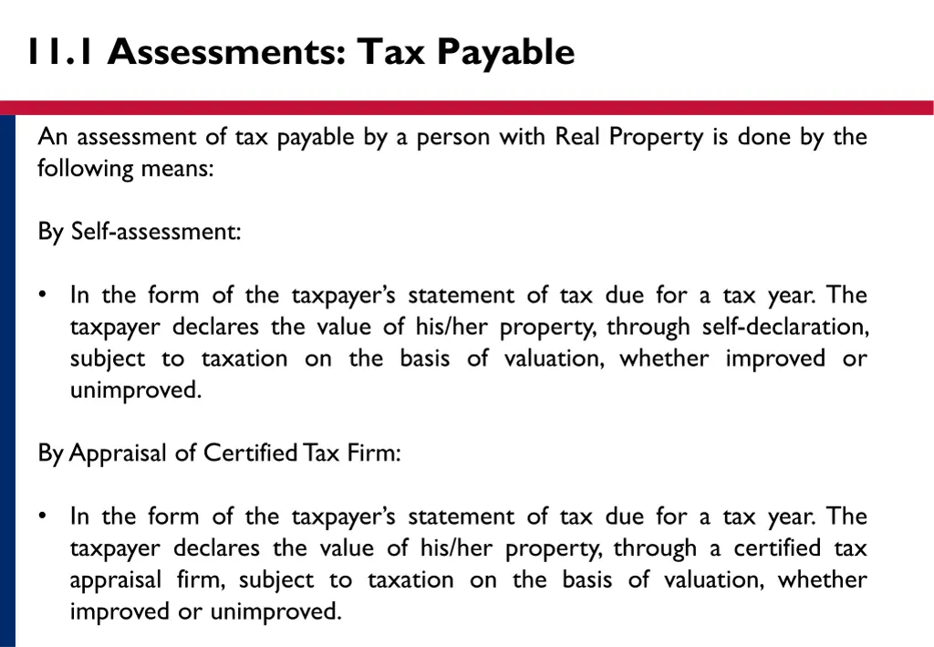 11 1 assessments tax payable